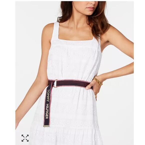 Tommy Hilfiger Cotton Eyelet Midi Dress, Created for Macy's white size 14 - Picture 2 of 16